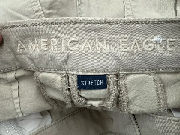 American Eagle Stretch Khaki Barrel Cargo Pants Size 6 Long - Image 5
