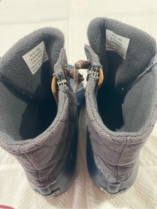 Sperry Gray and Brown Waterproof Rubber Boots - Image 5