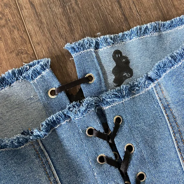 Reworked Denim Lace Up Corset Top 🔥 - Image 4
