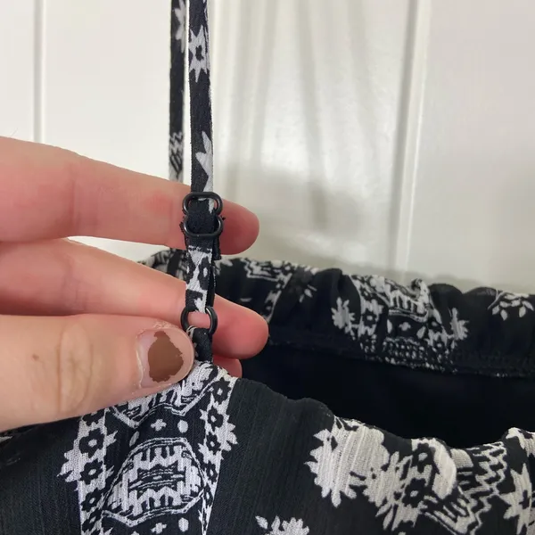 NWOT City Triangles women’s black white‎ sheer lined adjustable pattern dress XS - Image 5
