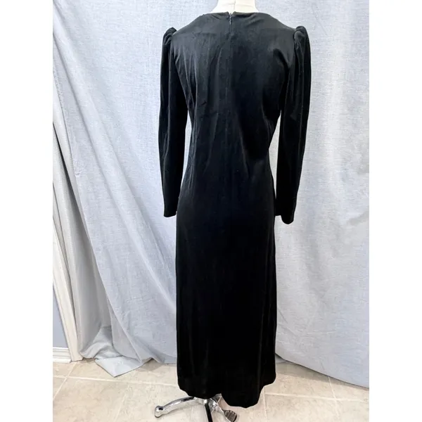 Vintage Barad & Co Black Silver Embellishment Long Sleeve Gown by Tom Bezduda S‎ - Image 8