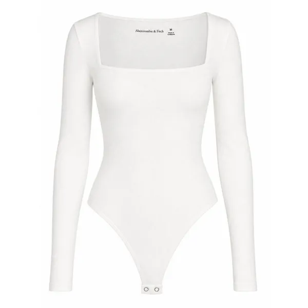NWT Abercrombie White Square-Neck Long-Sleeve Bodysuit M - Image 2