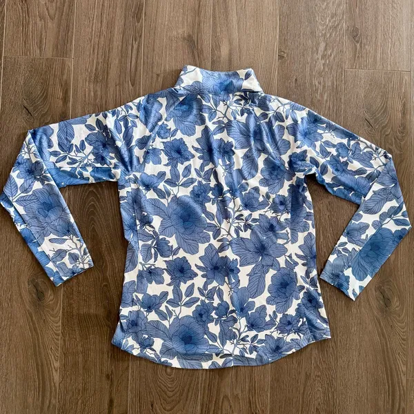 Walter Hagen Performance 11 UPF Suncover Top 1/4 Zip Golf Blue Floral Small NEW - Image 9