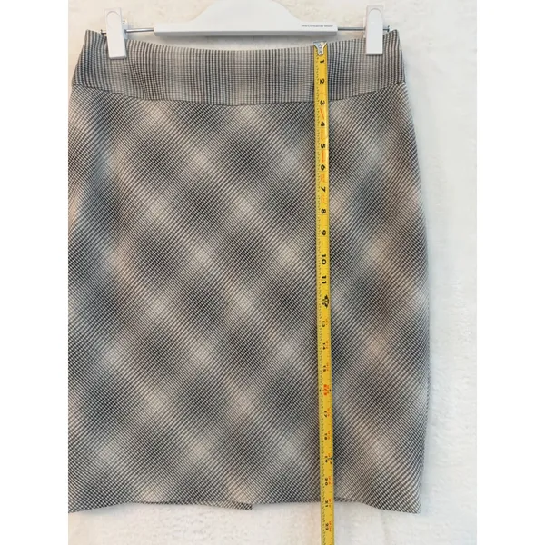The Limited Grey Plaid Houndstooth‎ Pencil Skirt Side Zip Lined Career Wear 4 - Image 2