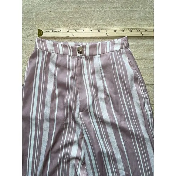 Show Me Your Mumu Serafina Pants Women S Pink Paradise Stripe Wide Leg‎ - Image 2