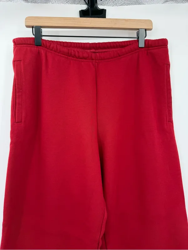 SKIMS Fleece Jogger Sweatpants Women Large Red Cotton Blend Lounge Pants - Image 4