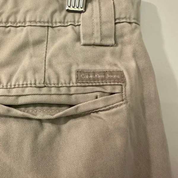 Calvin Klein Jeans Cream Khaki High Rise Straight Leg Pants Size 2 90s - Image 8