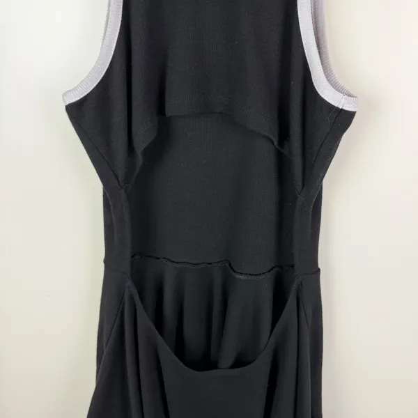 Daily Practice Anthropologie Cutout Fit and‎ Flare Dress Small Black Ribbed Knit - Image 3