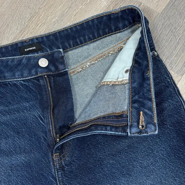 Express 90s High Rise Stretch Skinny Jeans‎ Dark Blue Size 10 Long - Image 7