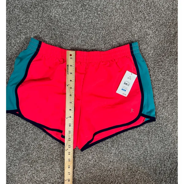 Danskin Now Womens Neon Pink Teal Running Shorts Size M 8-10 Performance Liner - Image 4