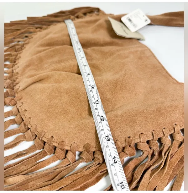Free People Riley Suede fringe bag in copper sungold without tags - Image 6