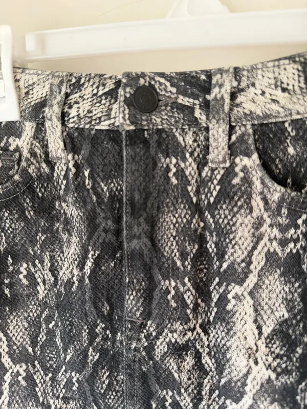 Zara Z1975 Denim Snake Print Mini Skirt Size XS - Image 3