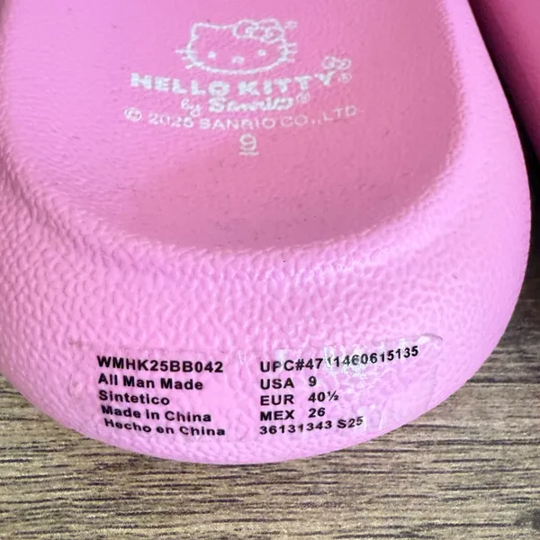 NEW Sanrio Hello Kitty Pastel Pink Slide Sandals Women’s Size 9 - Image 4