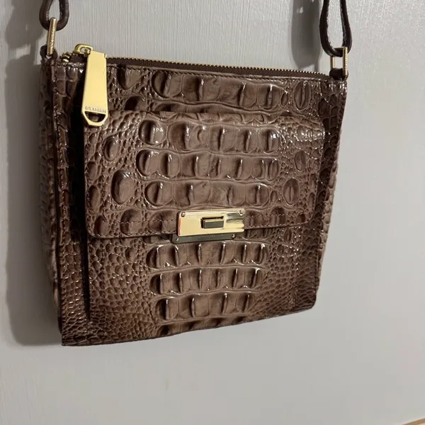Brahmin Brown Croc Prints Crossbody Handbag - Image 13