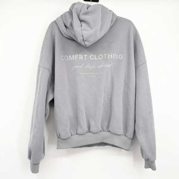 Comfrt Unisex Affirmation Collection Vol 9 Oversized Zip Up Hoodie XS Slate Blue - Image 8