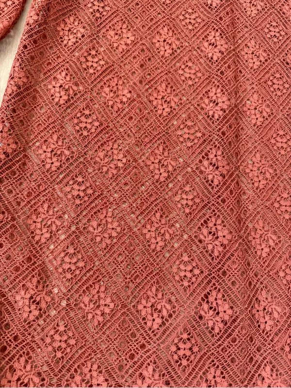 Free People Sweet Memories Dainty Boho Chic Earthy Lace Long Sleeve size small - Image 5