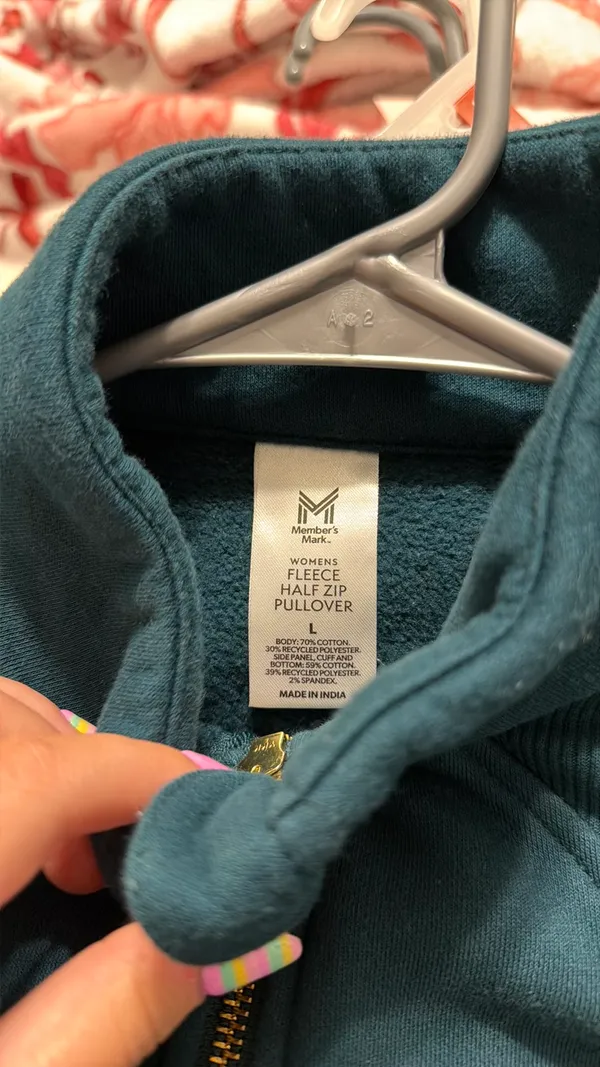 Sam’s Club fleece half zip pullover Green - Image 2
