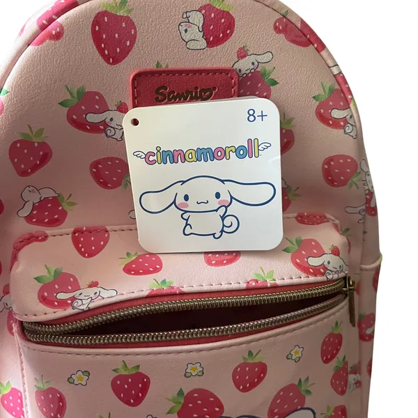 Sanrio Loungefly Cinnamoroll Strawberry Mini Backpack Pink Faux Leather‎ Bag - Image 6