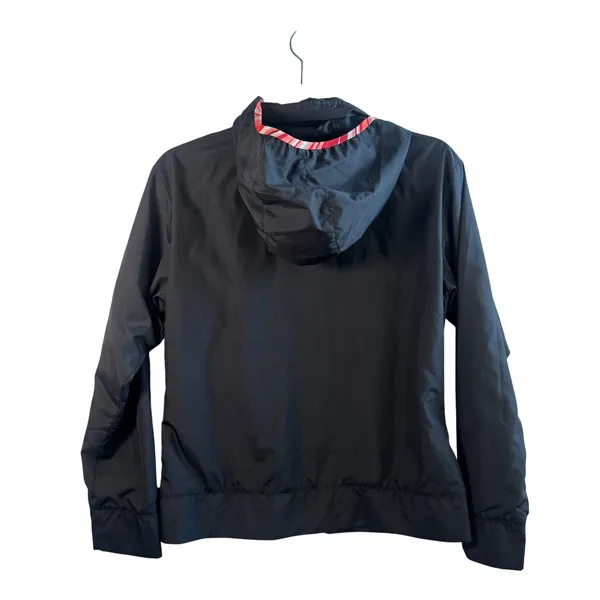 Nike Windbreaker Jacket Black Full Zip Hooded Mesh Lined‎ Sporty Women Small 4-6 - Image 2