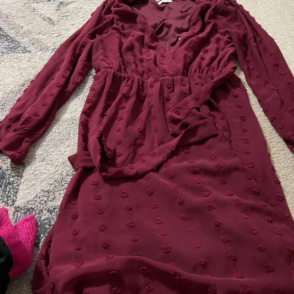 Baltic Born Paisley Dot‎ Midi Dress Burgundy Women's L - Image 6