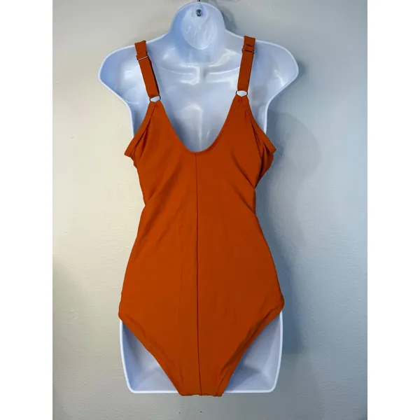 Cupshe Women Burnt Orange Mesh V-Neck One-Piece Swimsuit DGA12E3D001JJ 1X NWT - Image 4