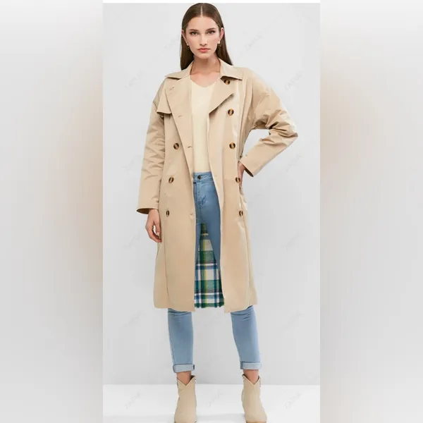 Zaful Beige Trench Coat for Women - Image 2