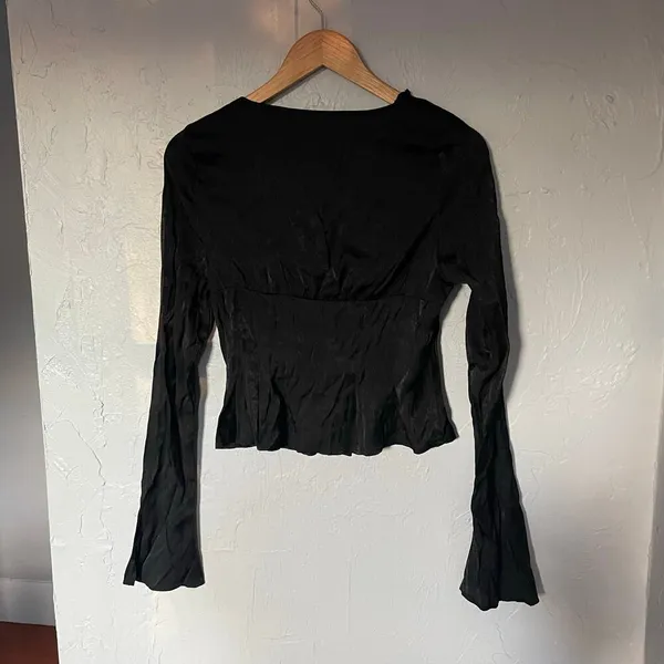 Princess Polly Black Whimsigoth Vamp Romantic Long Sleeve Blouse Top Y2K sz 6 - Image 9