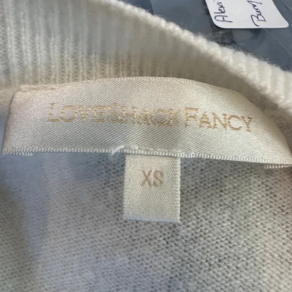 LoveShackFancy White Lace Crewneck Sweater XS Cashmere Romantic Designer $400 - Image 11