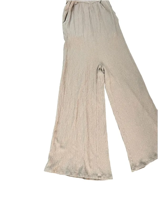 Love Tree Strapless Wide-Leg Jumpsuit in Light Tan - Image 5
