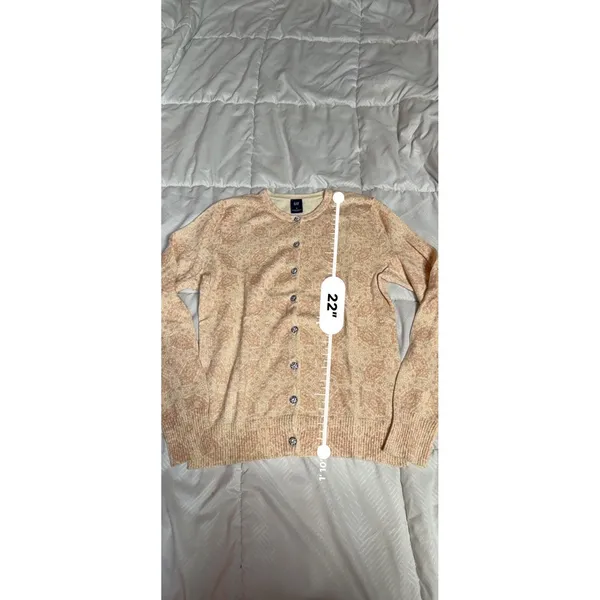 VINTAGE Gap Wool Angora Cardigan Sweater Women S Cream‎ Rhinestone A1-0031 - Image 5