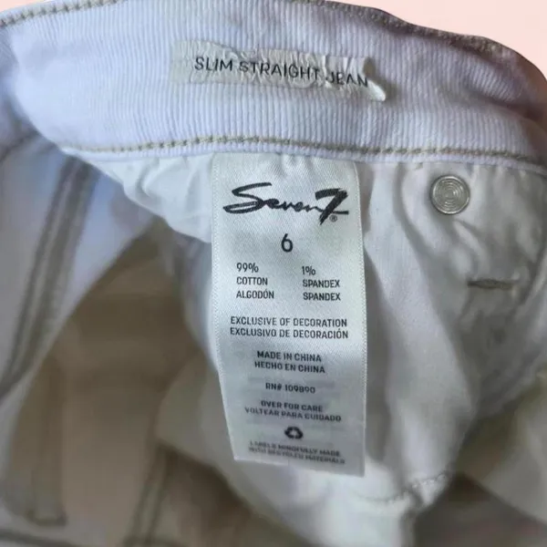 Women’s Seven7 Denim Jean Cut Off Shorts 6 Raw Hem White Cream - Image 3