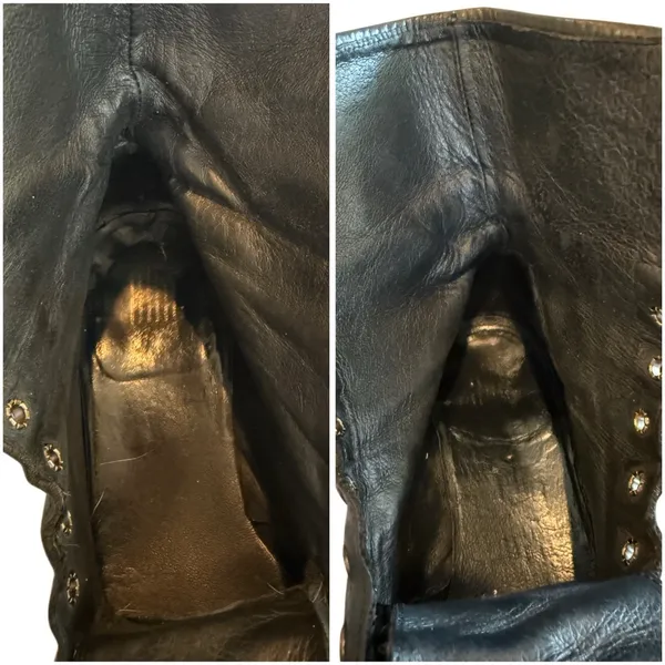 Vintage Frye 90s Y2K USA Black Leather Moto Combat Boots Grunge 9.5 M Goth Biker - Image 8