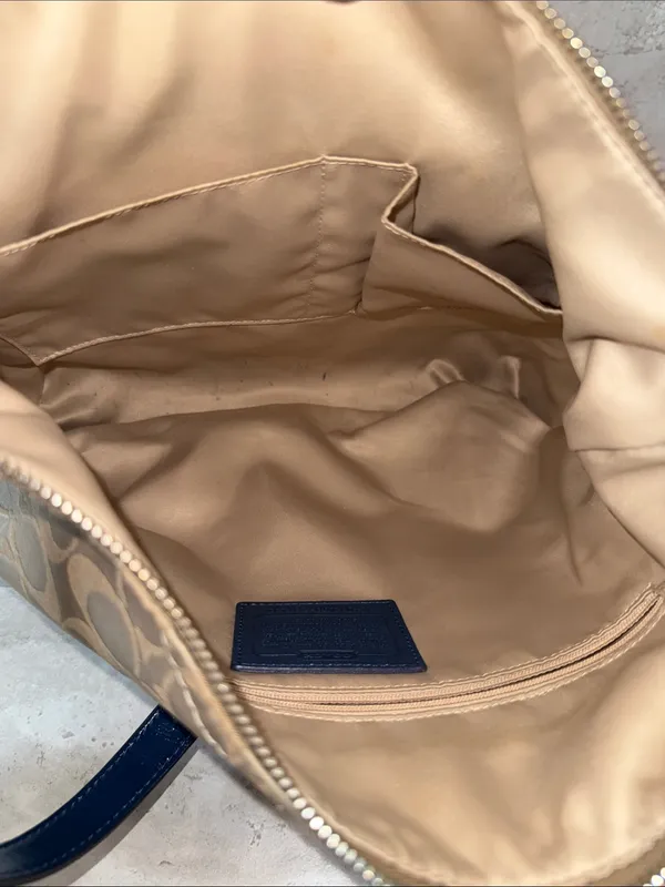 Coach Penelope Signature Sateen Convertible Hobo / Shoulder Bag Tan F19232 - Image 11