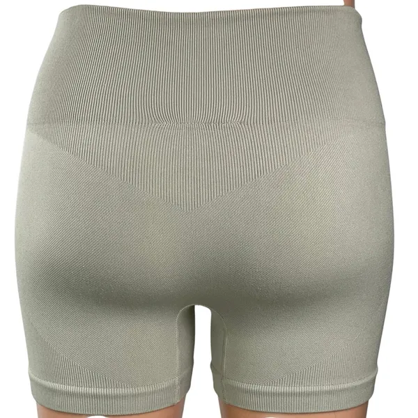 Bo&Tee Women's Gray High Rise Ribbed Yoga Workout Athletic Biker Shorts Size XS - Image 3