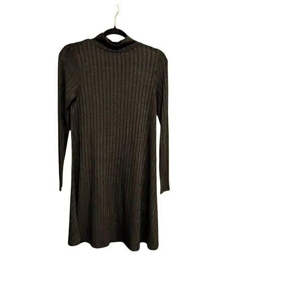 Ivanka Trump Black Ribbed Mock Neck Long‎ Sleeve A-Line Knit Dress Womens Small - Image 2