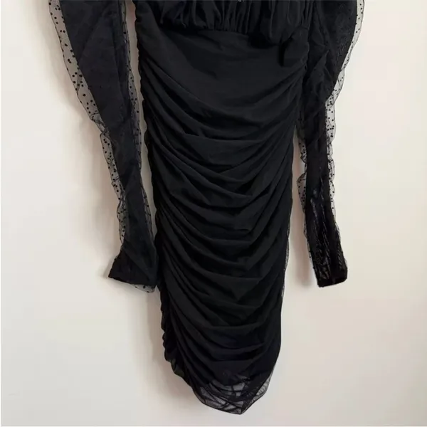 House of CB Elegant Black Long Sleeve Mini Dress - Image 6