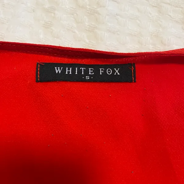 White Fox Red Tie Front Romper - Image 5