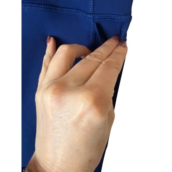 Nike Dri FIT Leggings Women Medium Blue Cropped Laser Cut Pockets‎ Athleisure - Image 6