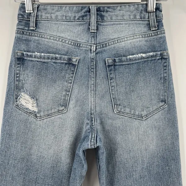 Vervet Belvoir Jeans Size 24 Super High Rise Button Fly‎ Distressed Straight Leg - Image 6