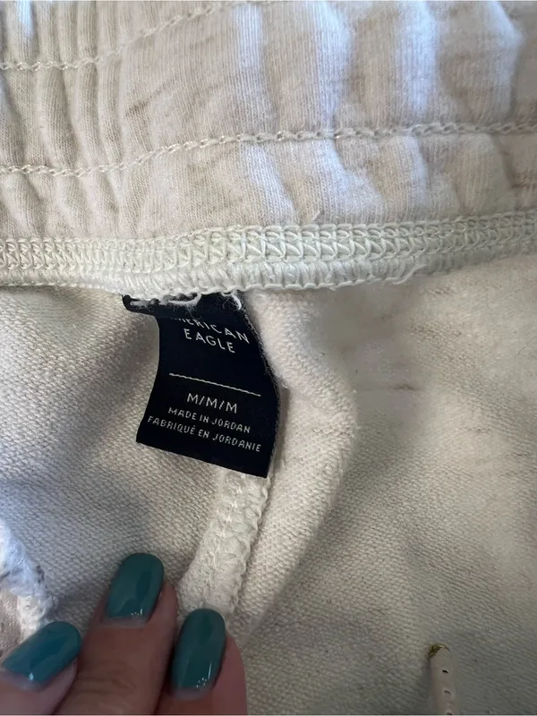 American Eagle Jogger Sweatpants Women’s Medium Cream Zip Pocket Lounge Pants - Image 4
