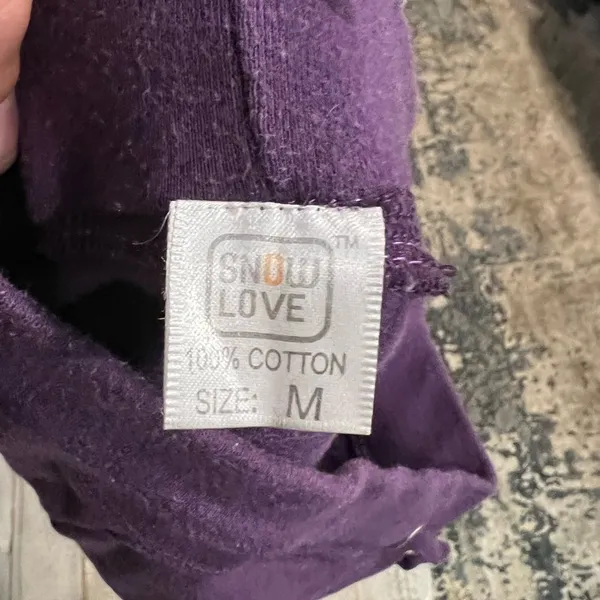 Women’s Snow Love Purple Medium Cotton Heart Shorts - Image 4