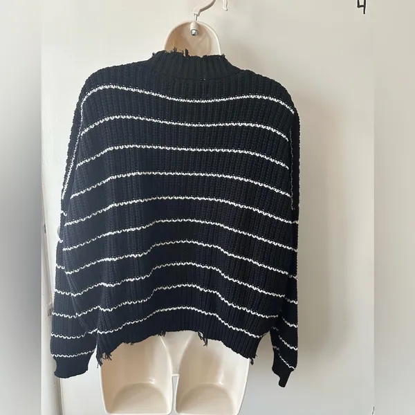Vintage Havana Black and White Striped Sweater - Image 5