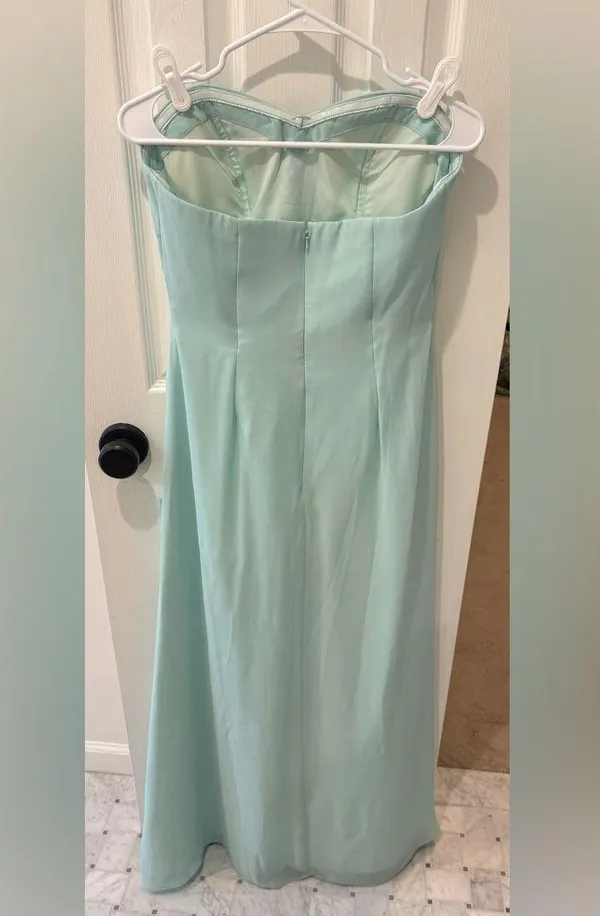 Bill Levkoff Strapless Mint Green Dress - Image 4