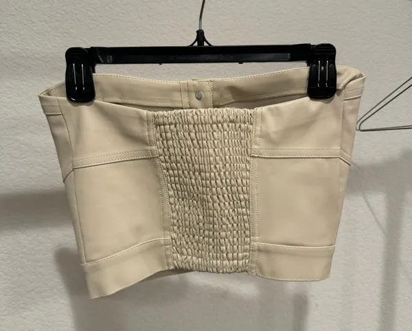 Cream Leather Top Tan - Image 2