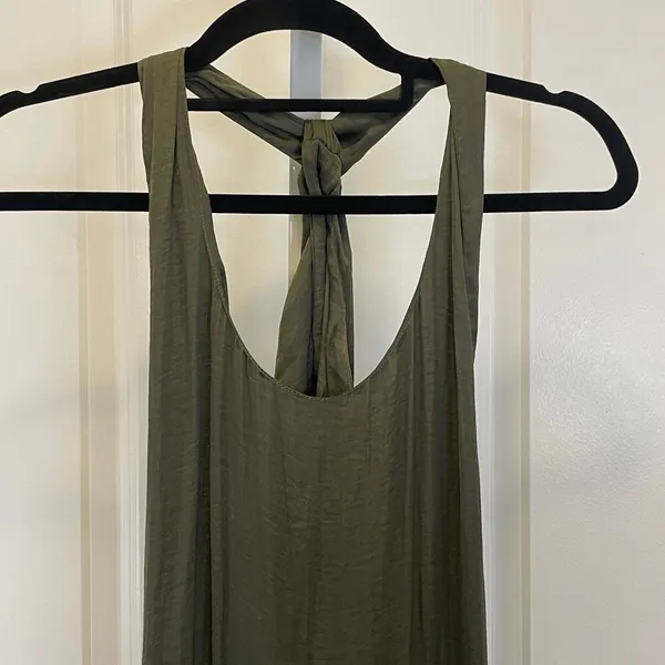Zara Racerback Maxi Dress - Women Size M - Olive Green - Image 2