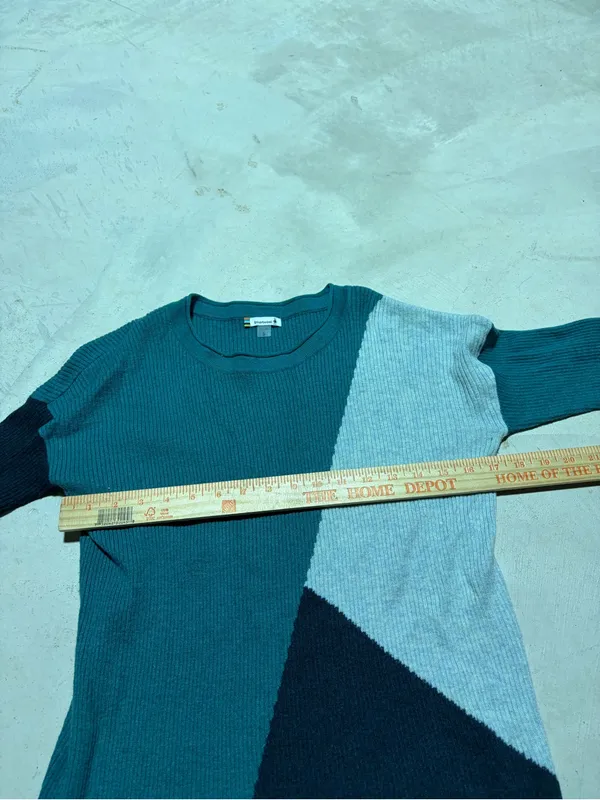 Smartwool Colorblock Rib-Knit Long Sleeve sweater Teal small - Image 4
