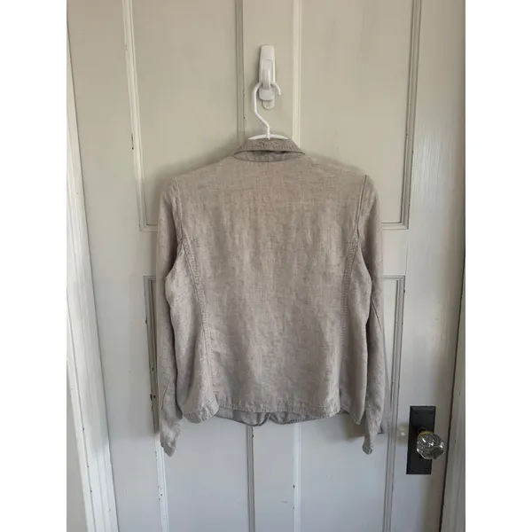 Eileen Fisher‎ beige linen blend one button blazer size xs - Image 6