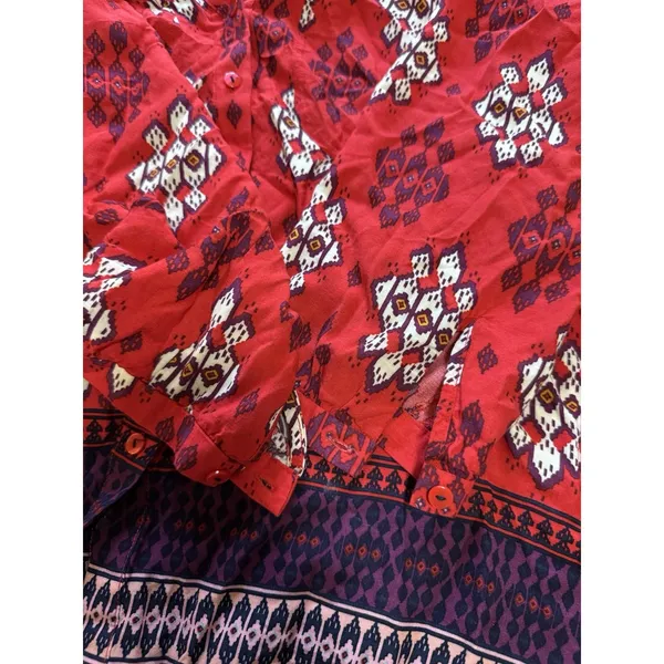 Anthropologie Maeve Women Sz 6 Button Down Lightweight Shirt Rayon‎ Short Sleeve - Image 8