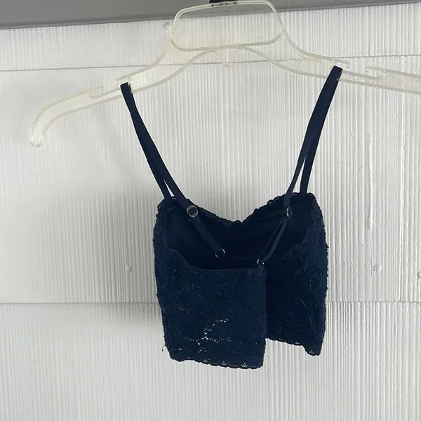 Abercrombie and Fitch Navy Lace Bralette - Image 3