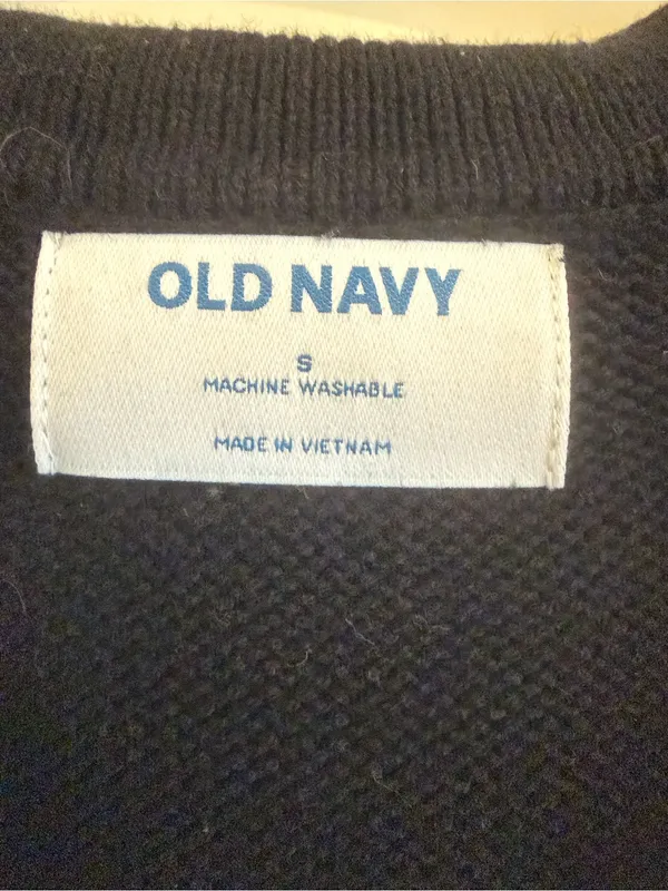 Old Navy Black & White Striped V-Neck Sweater - Image 3